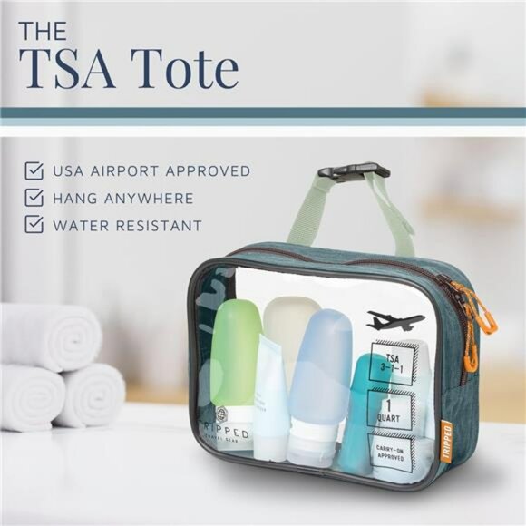 Travel Toiletry Bag Set TSA Approved Hanging Makeup Organizer Pouch Kit - Picture 5 of 7